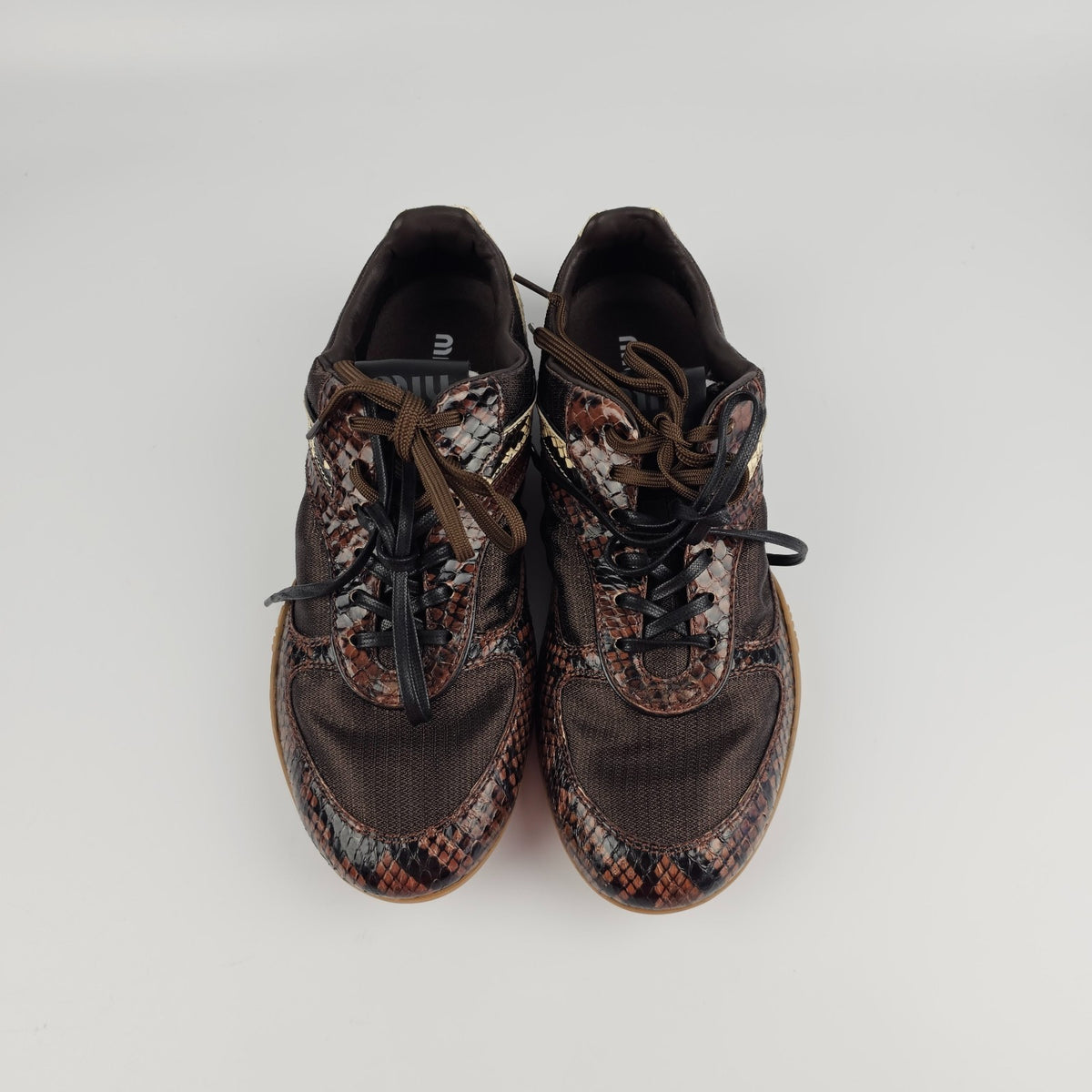 MIU MIU Gymnasium $1350 Tabacco Sneakers New & Authentic