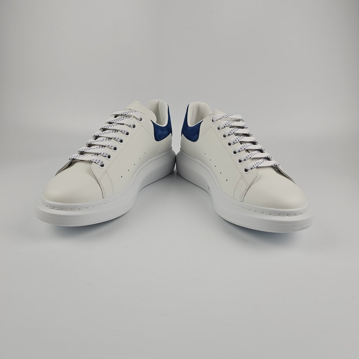 ALEXANDER MCQUEEN Men's Oversized White/Navy Sneakers New & Authentic