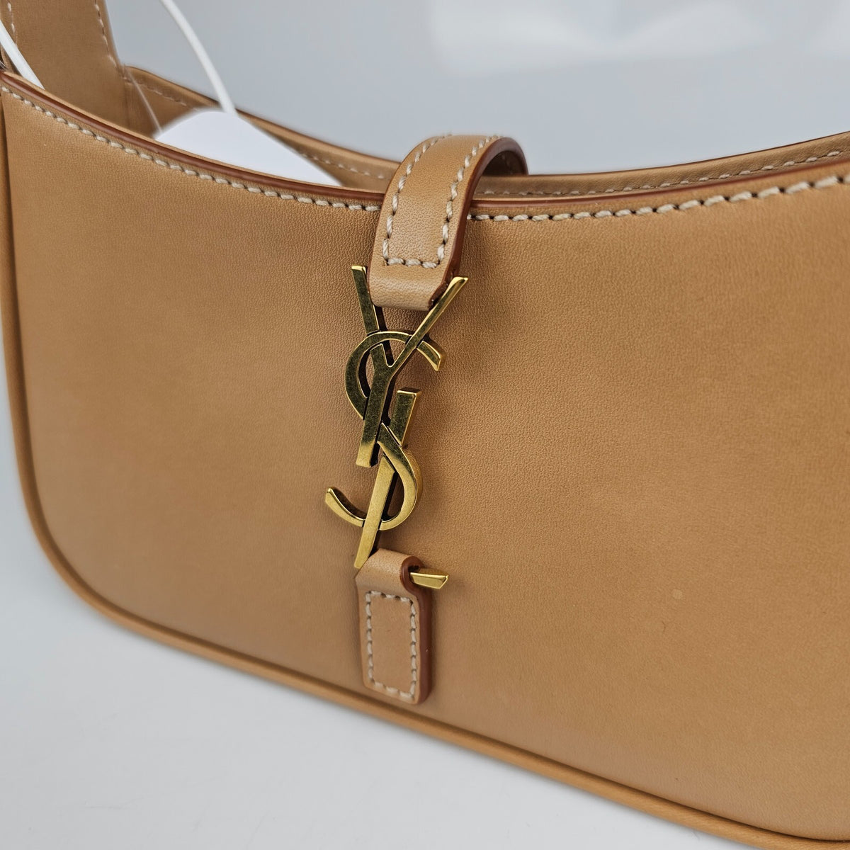 SAINT LAURENT Mini Le 5 A 7 Vintage Brown Leather Hobo Bag New