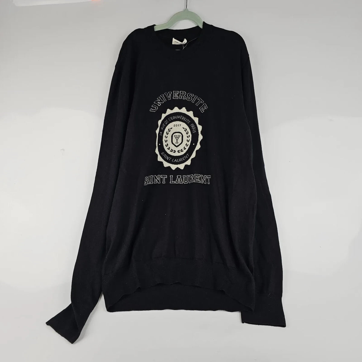 SAINT LAURENT Men's Black Universite Sweater New Size M