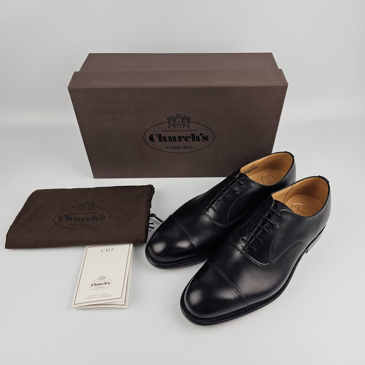 Church's Consul Black Leather Derby Shoes New