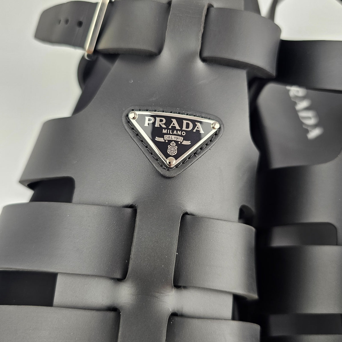 PRADA $895 Black Rubber Fisherman Sandals New