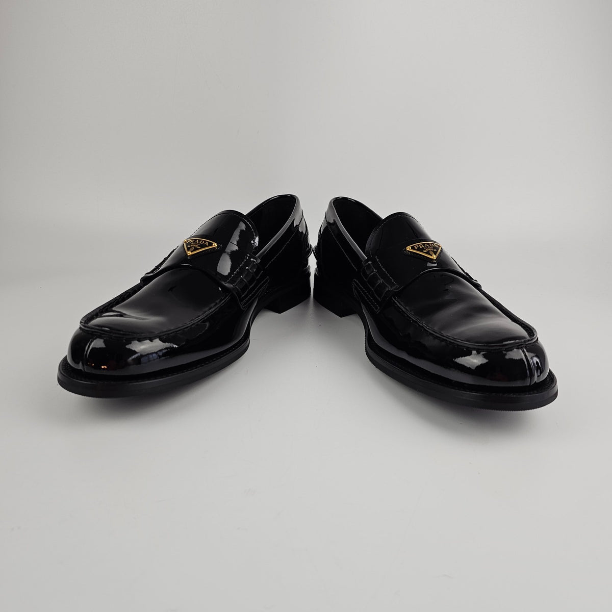 PRADA Black Patent Leather Loafers New & Authentic