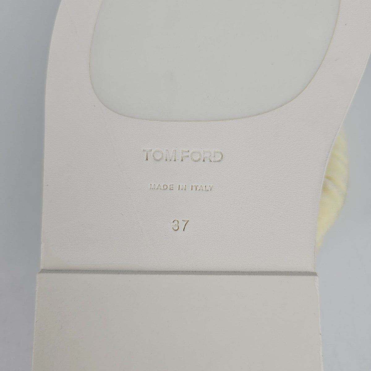 TOM FORD Brighton White Velvet Flip Flops New Size 37 US 7