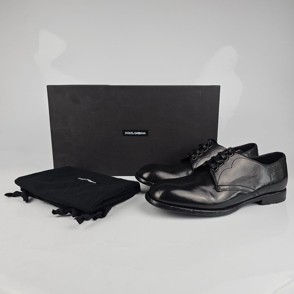 DOLCE&GABBANA Black Derby Shoes New Size 39 US 6