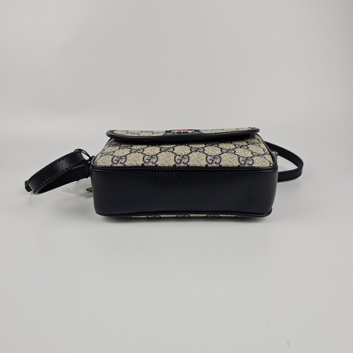 GUCCI Ophidia Mini $1850 Beige And Blue GG Canvas Shoulder Bag New & Authentic