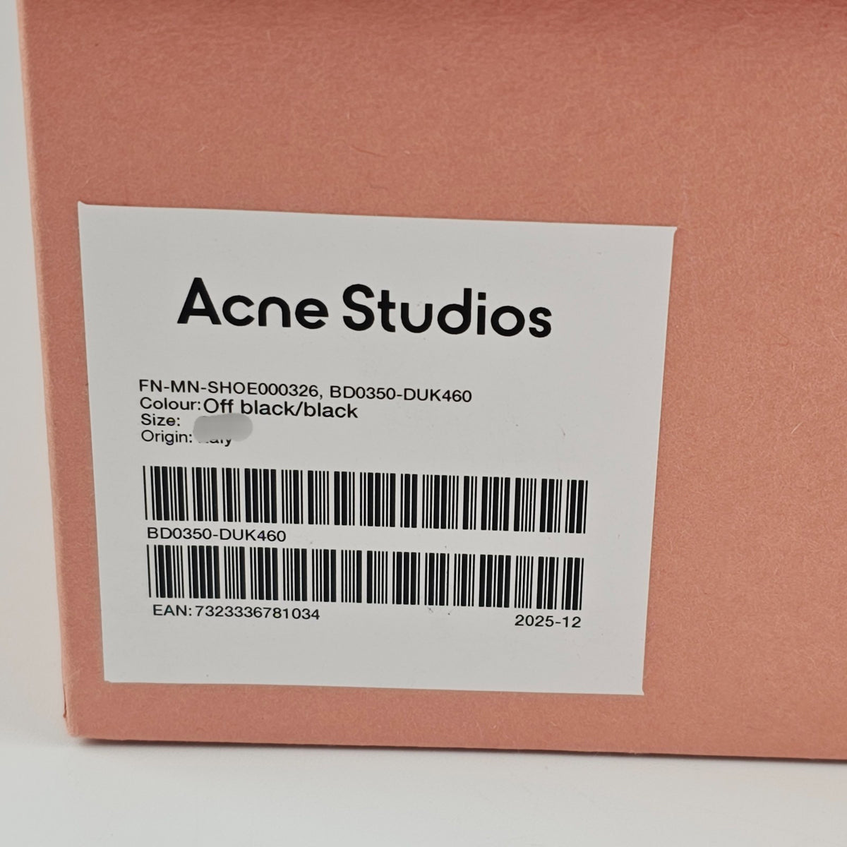 ACNE STUDIOS Black Leather Lace Up Shoes New