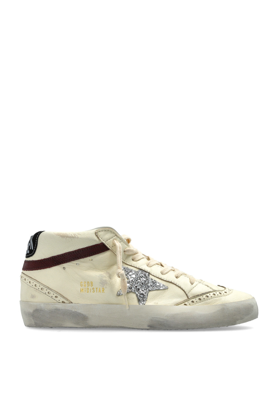 GOLDEN GOOSE Mid Star Women's White/Silver Sneakers New & Authentic