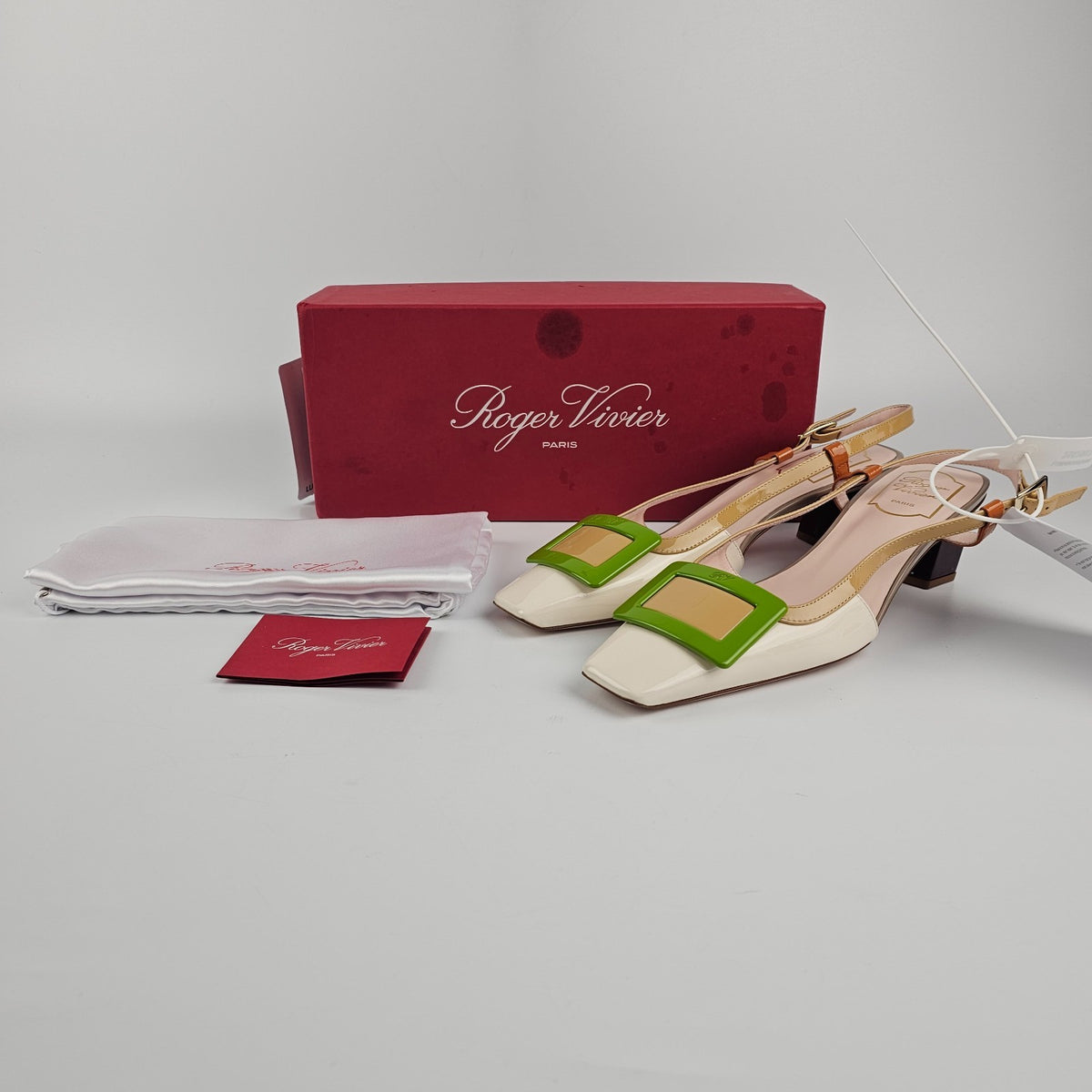 ROGER VIVIER Belle Vivier Multicolor Patent Leather 45mm Pumps Size 39 US 9