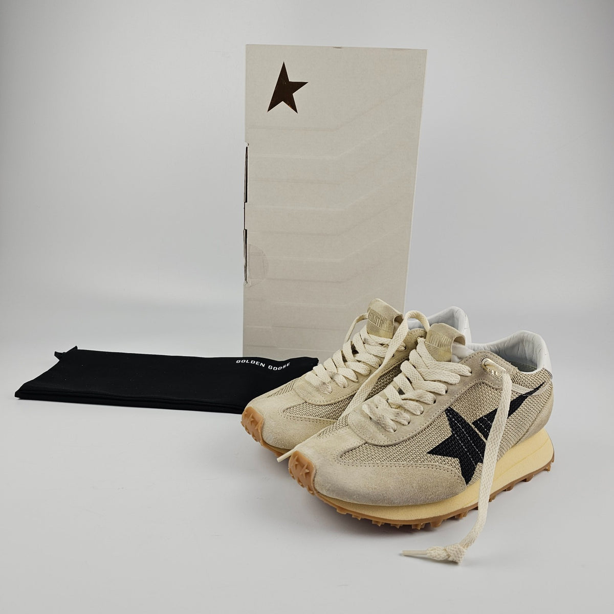 GOLDEN GOOSE Marathon Women's Beige Suede Sneakers New