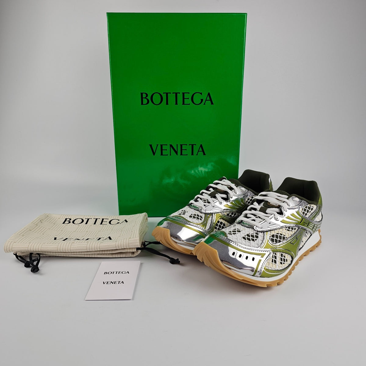 BOTTEGA VENETA Orbit $1050 Mud/White Sneakers New & Authentic