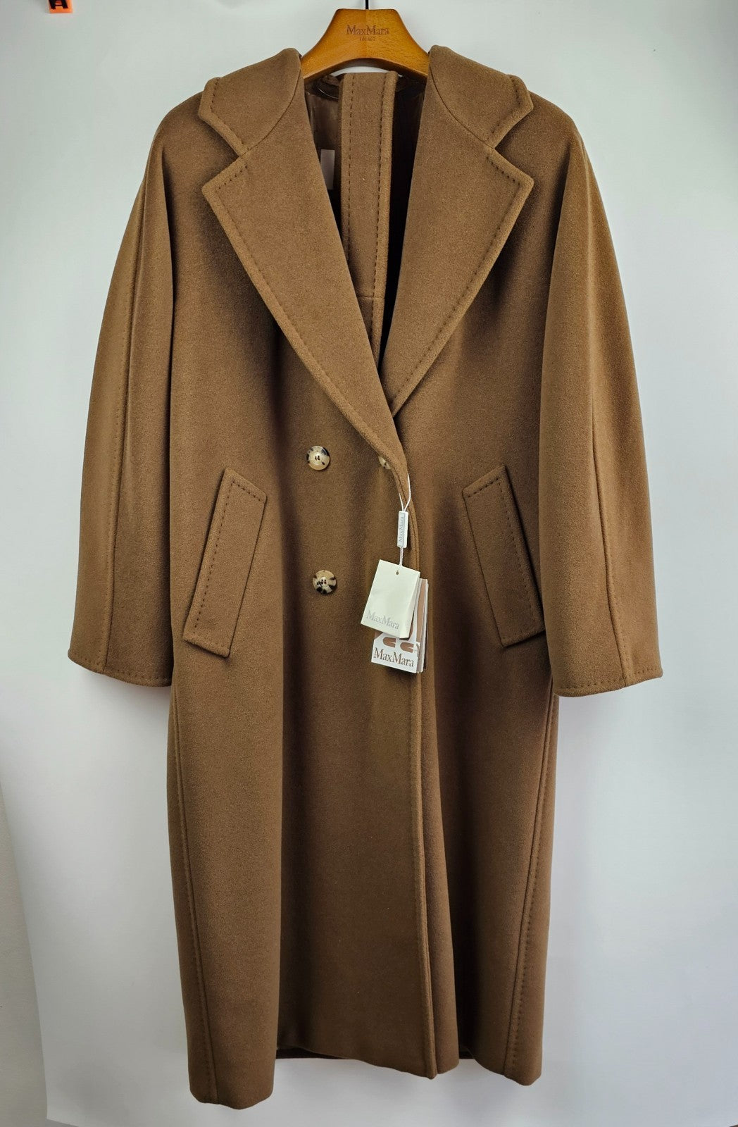 MAX MARA Madame 101801 Belted Brown Wool Long Coat New & Authentic