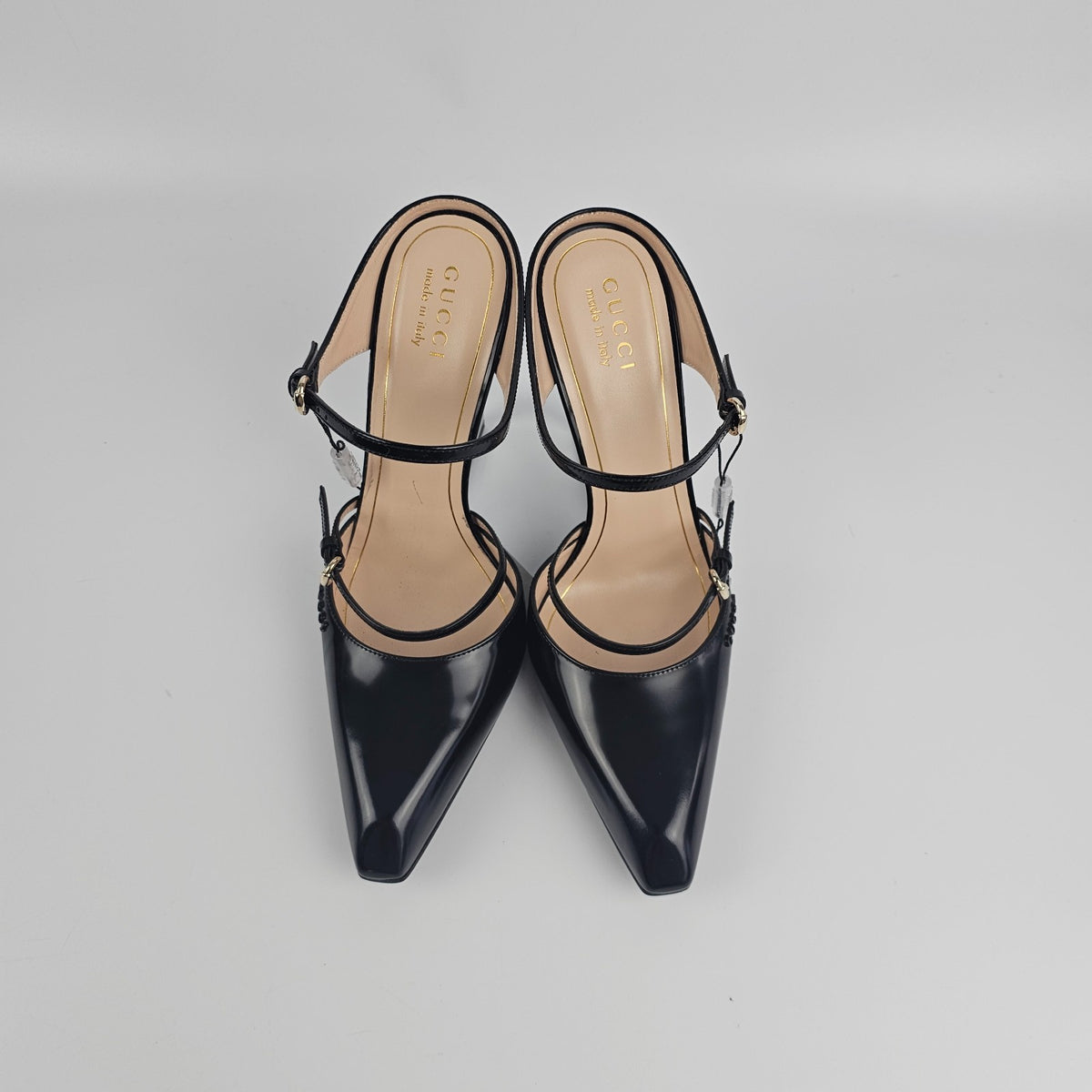 GUCCI $1590 Black 110mm Wedge Mules New & Authentic