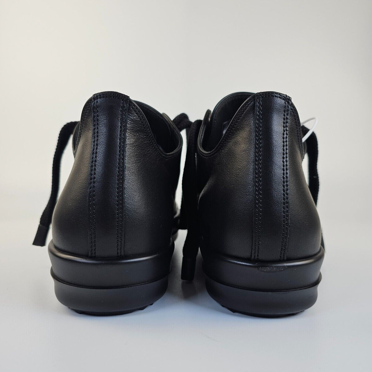 RICK OWENS Jumbo Laces Lido Black Leather Low Top Sneakers New 40 US 7