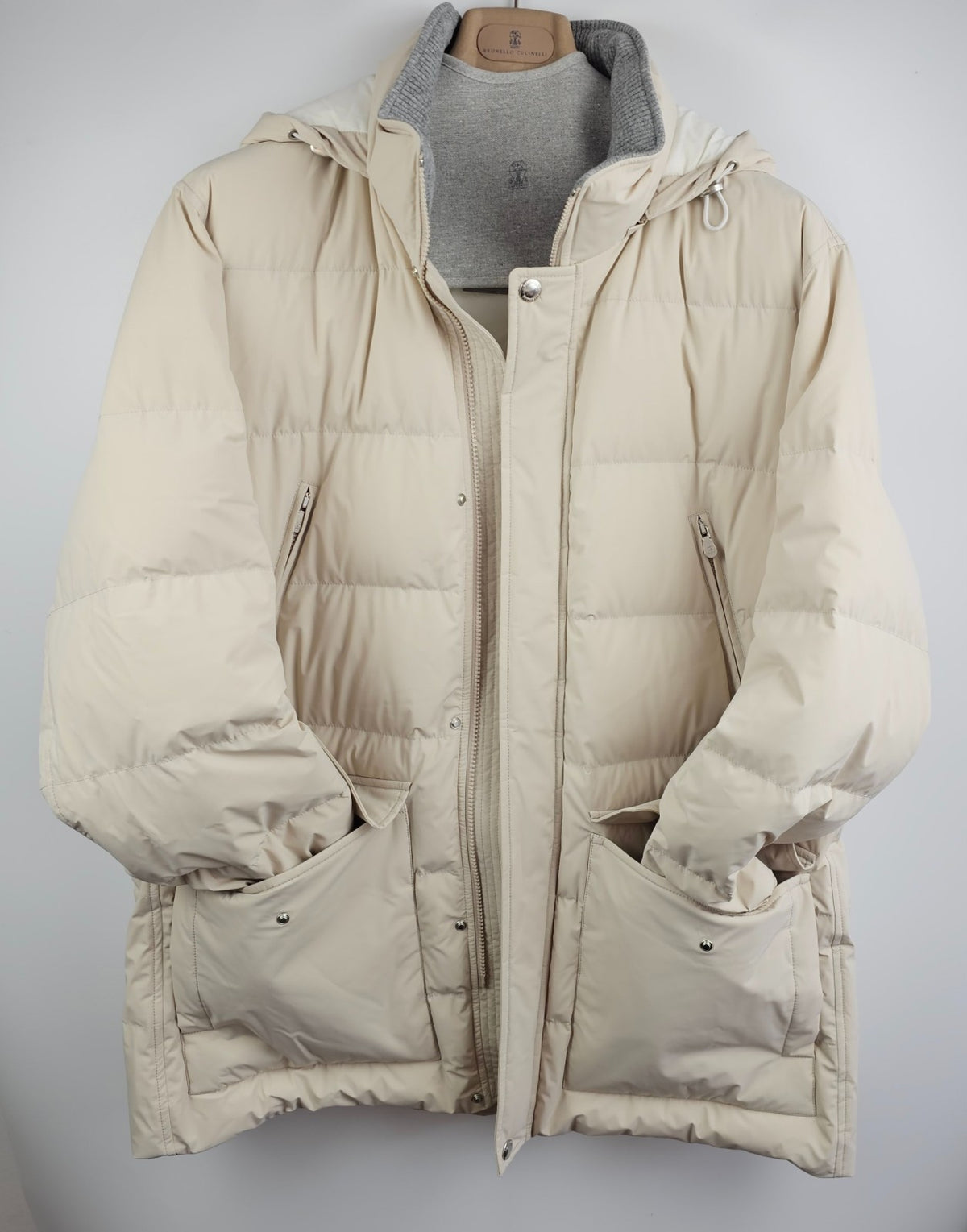 BRUNELLO CUCINELLI Beige Down Jacket New & Authentic Size XXL