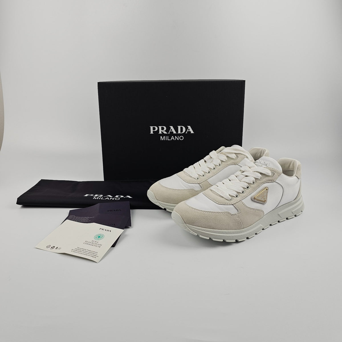 PRADA Prax 2.0 $1100 Women's White Sneakers New And Authentic