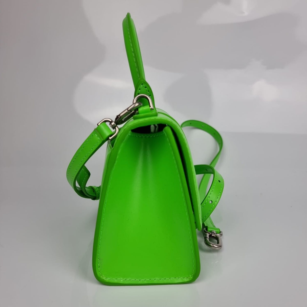 BALENCIAGA XS Hourglass Green Leather Bag New
