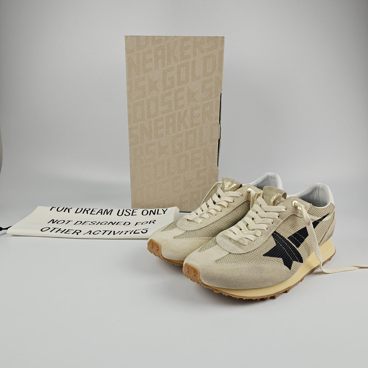 GOLDEN GOOSE Marathon Men's Beige Suede Sneakers New