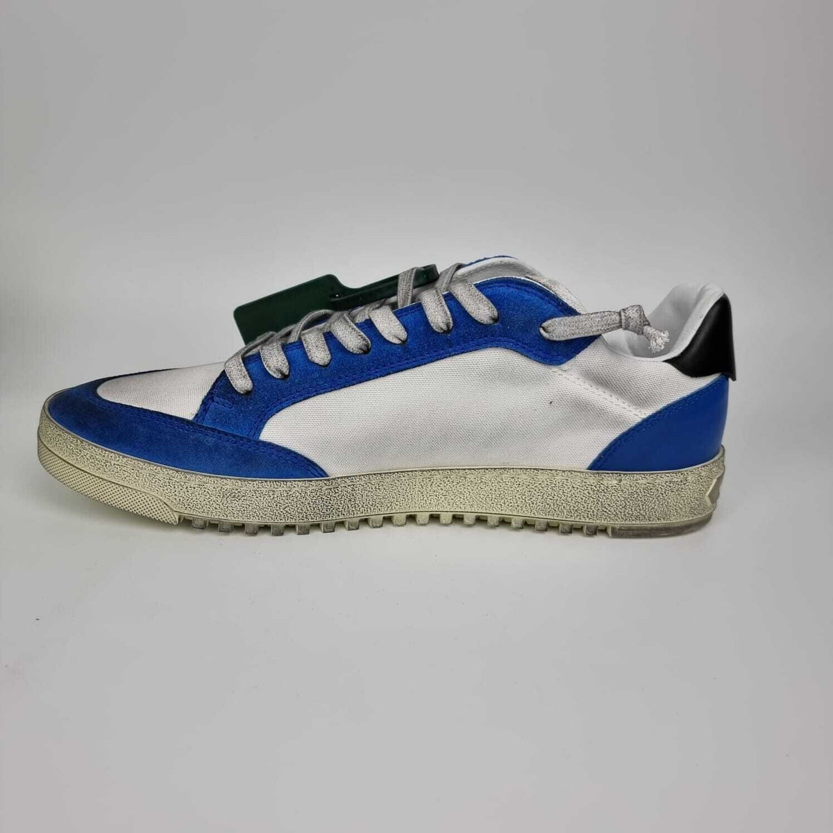 OFF-WHITE 5.0 Men's White And Blue Low Top Sneakers New Size 41 US 8
