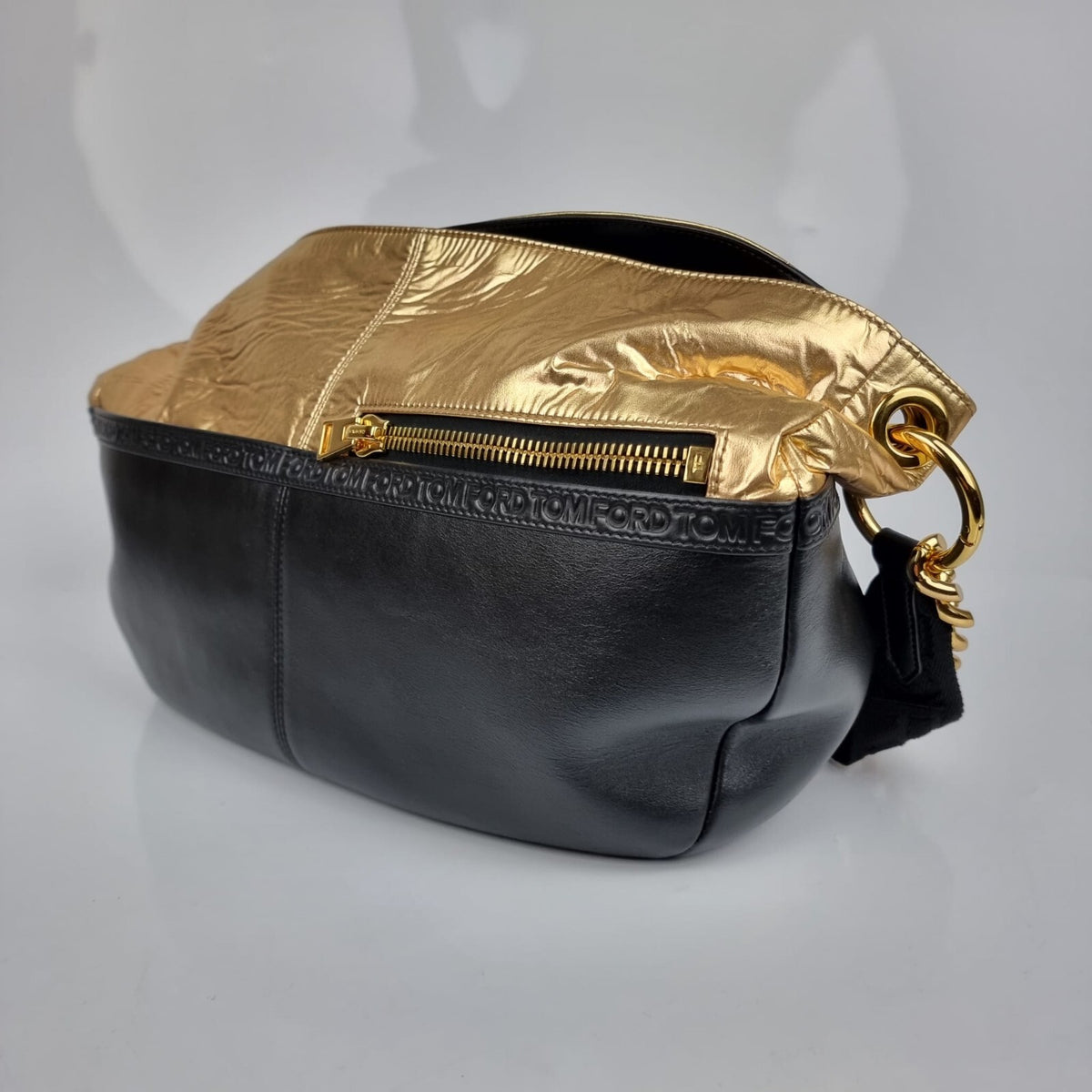 TOM FORD Black/Gold Shoulder Bag New
