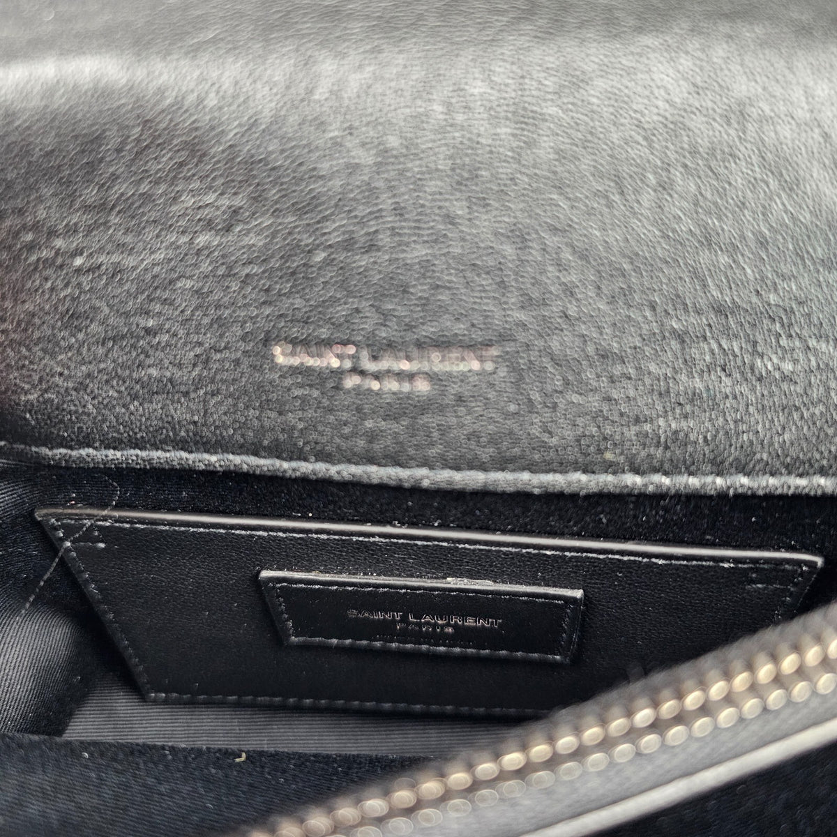 SAINT LAURENT College Medium Black Quilted Leather Shoulder Bag New