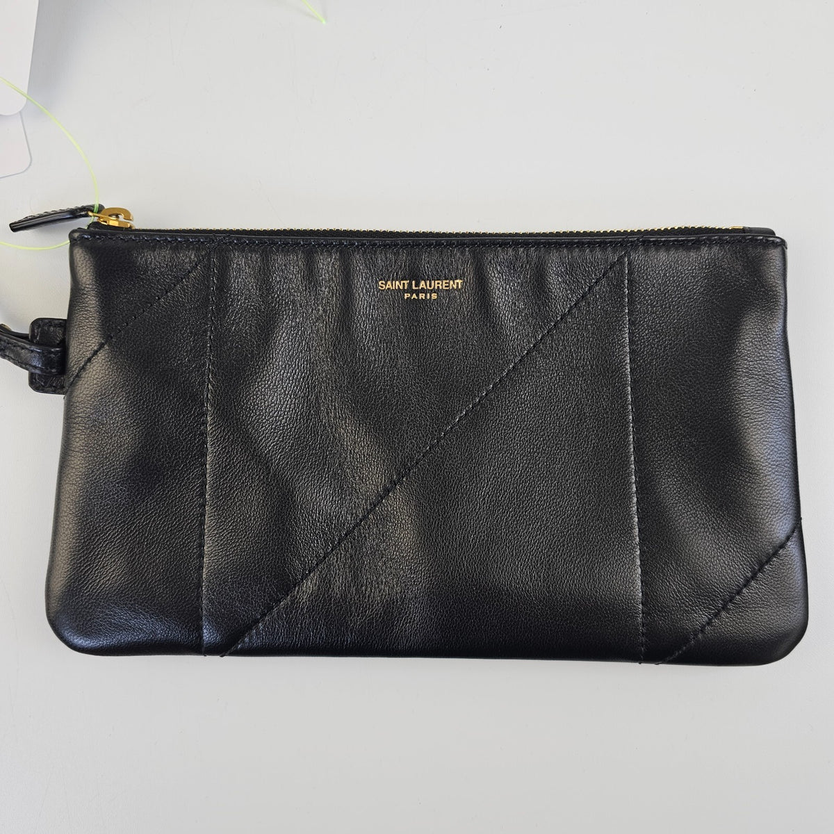 SAINT LAURENT Jamie 4.3 Pochon Black Leather Shoulder Bag New/Authentic