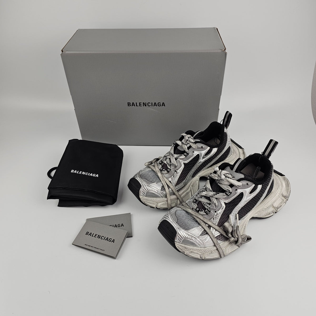 BALENCIAGA 3XL Gradient $1250 Men's Black/Gray/White Sneakers New And Authentic