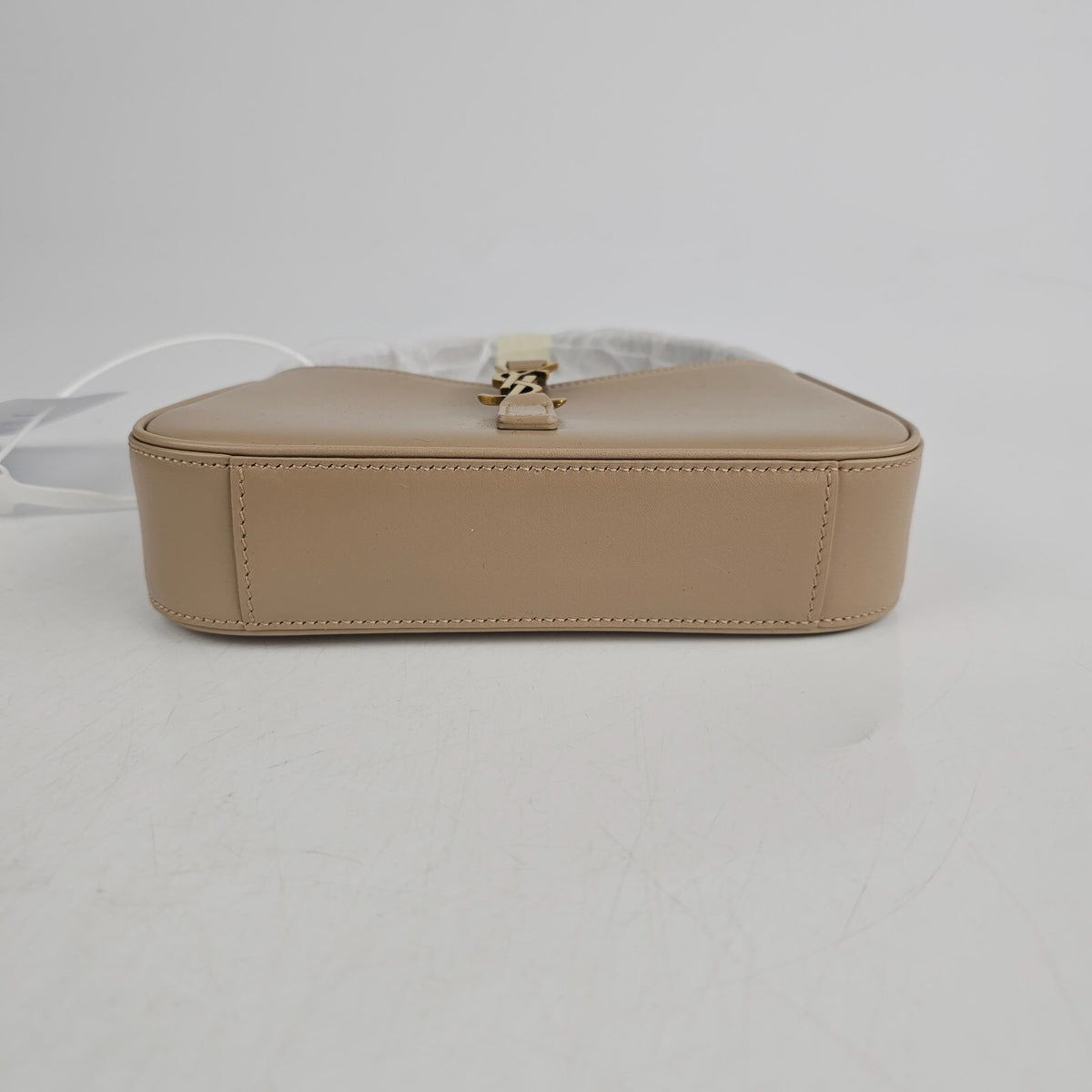 SAINT LAURENT Mini Le 5 A 7 $1750 Dark Beige Hobo Bag New