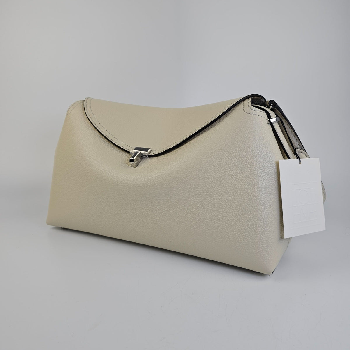 TOTEME T-Lock Milk White Leather Top Handle Bag New