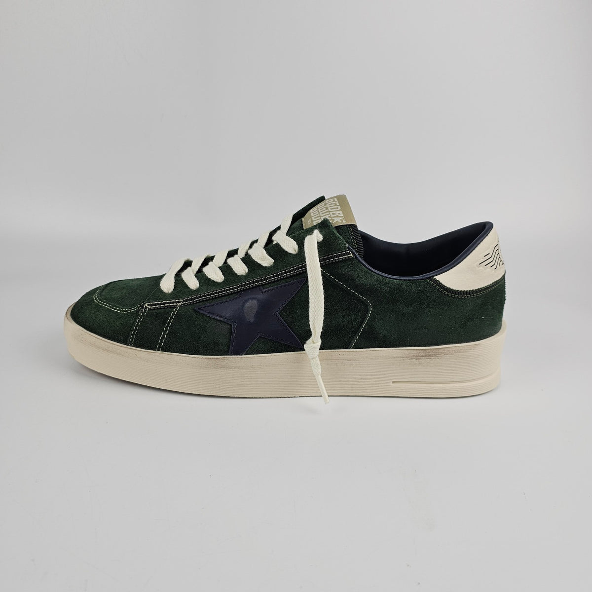 GOLDEN GOOSE Stardan Men's Green/White Suede Sneakers New