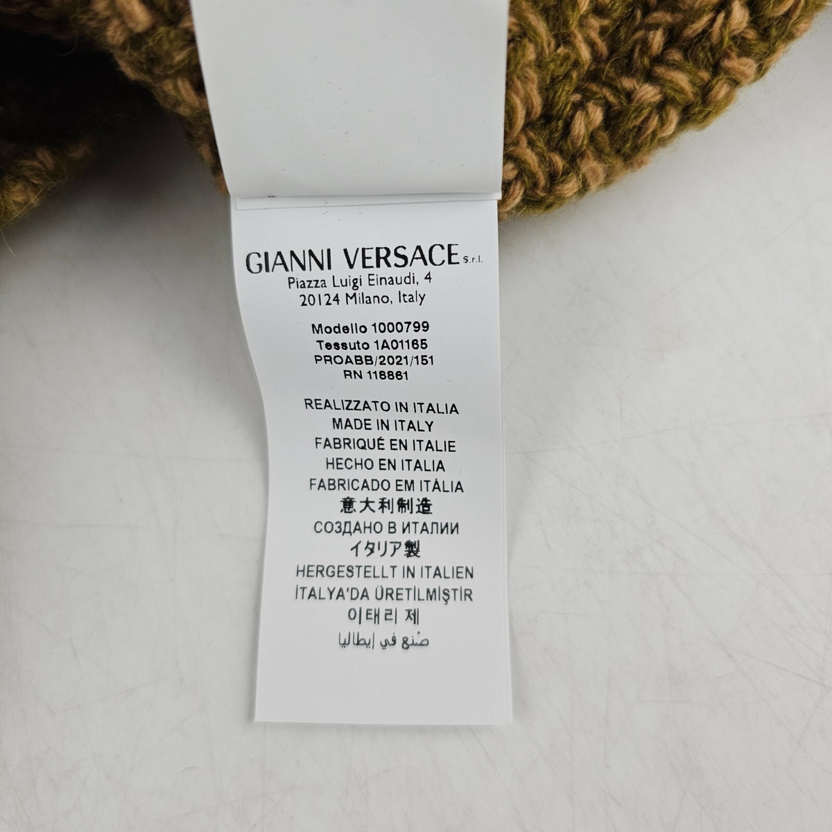 VERSACE Khaki/Brown Sweater New Size S