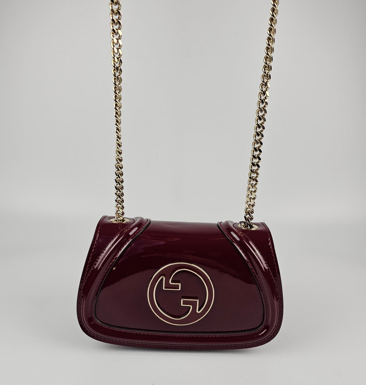 GUCCI Blondie Small $3450 Rosso Ancora Red Patent Leather Shoulder Bag New
