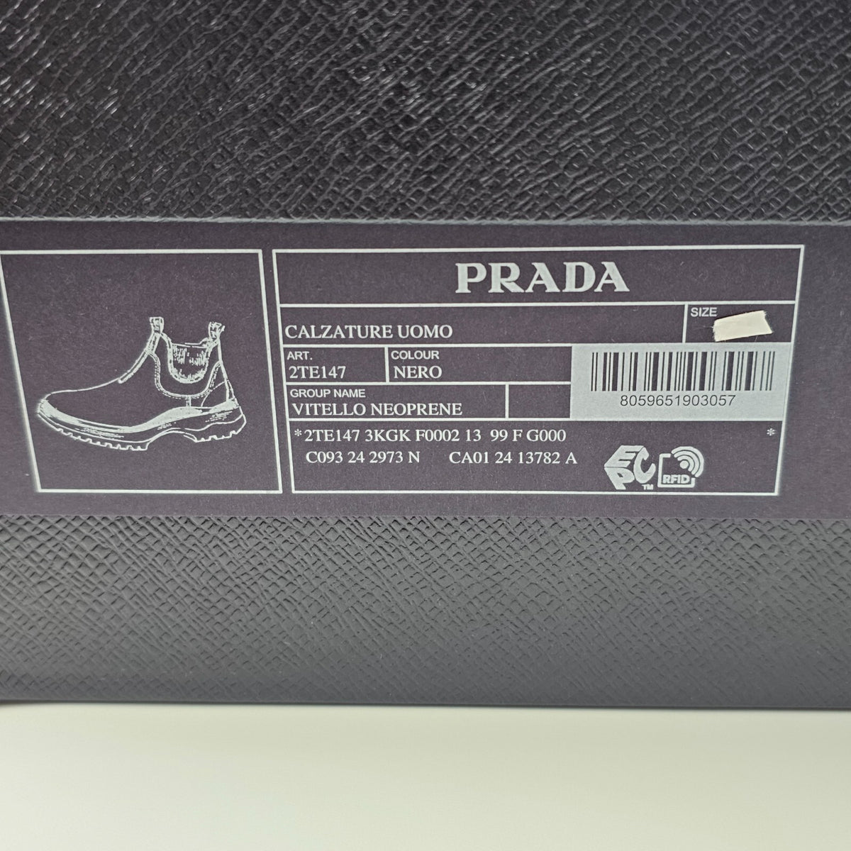PRADA $1450 Black Leather And Stretch Fabric Chelsea Boots New/Authentic