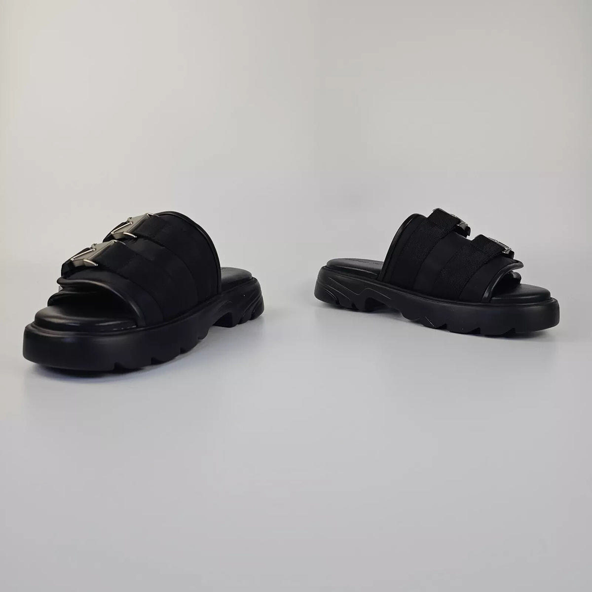 BOTTEGA VENETA Flash Black Rubber Men's Slide Sandals New Size 41 US 8