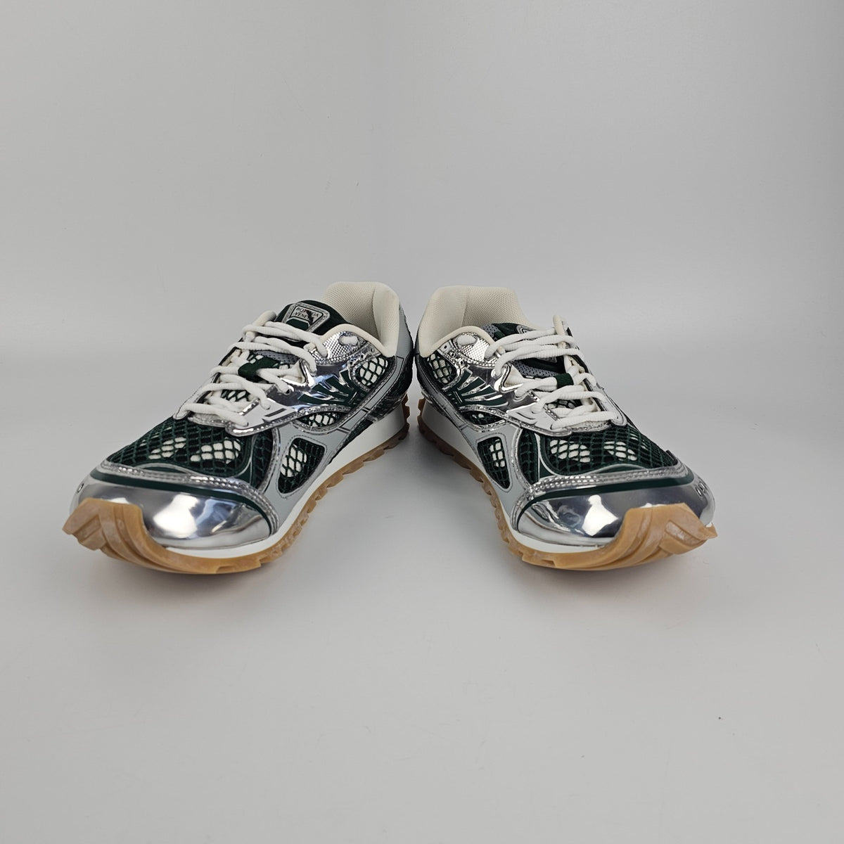 BOTTEGA VENETA Men's Orbit BILIARD/Silver Sneakers New & Authentic