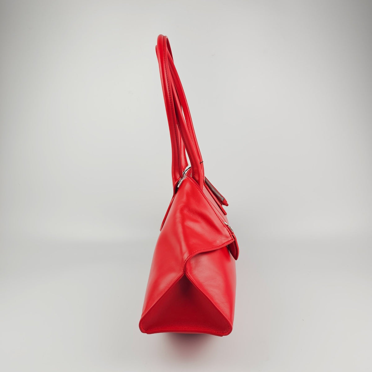 ALEXANDER MCQUEEN Manta Red Leather Top Handle Bag New