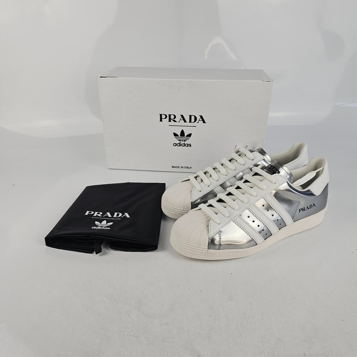 PRADA Men's Silver Sneakers Size US 9 UK 8 1/2 EU 42 2/3 New