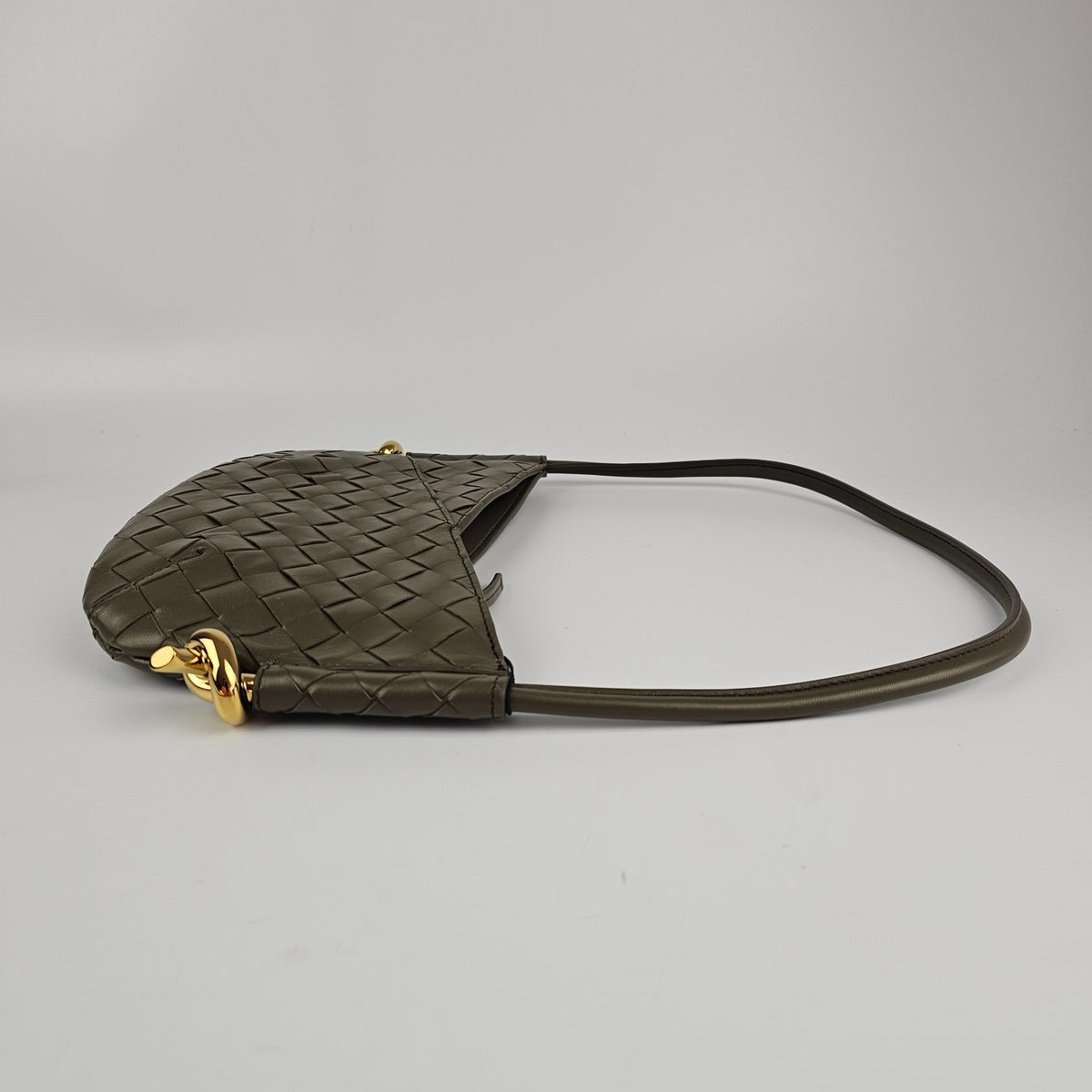 BOTTEGA VENETA Solstice Baby $2300 Cypress Leather Shoulder Bag New