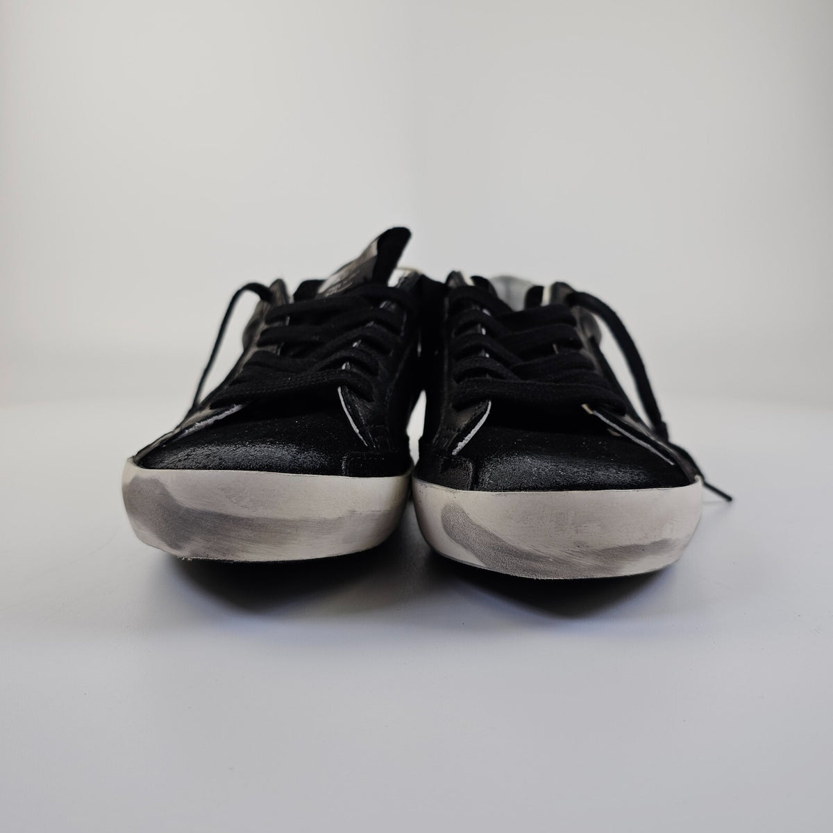GOLDEN GOOSE Super Star Women's Black Glittered Low Top Sneakers New