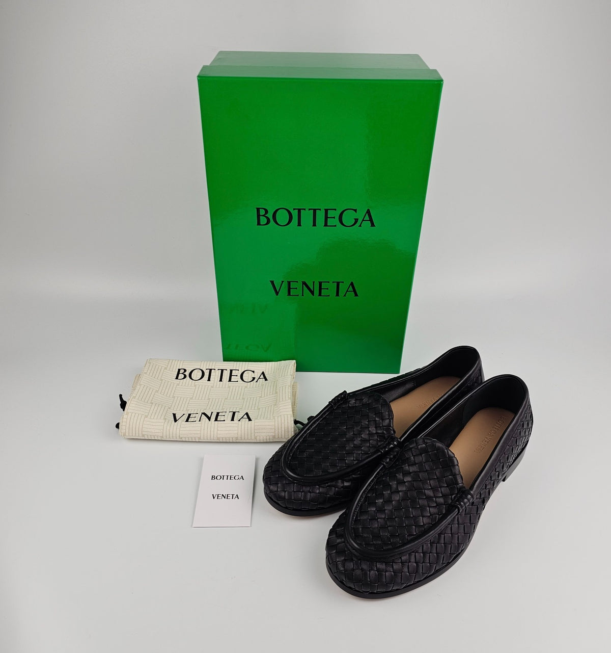 BOTTEGA VENETA Silenzio $1550 Black Loafers New & Authentic