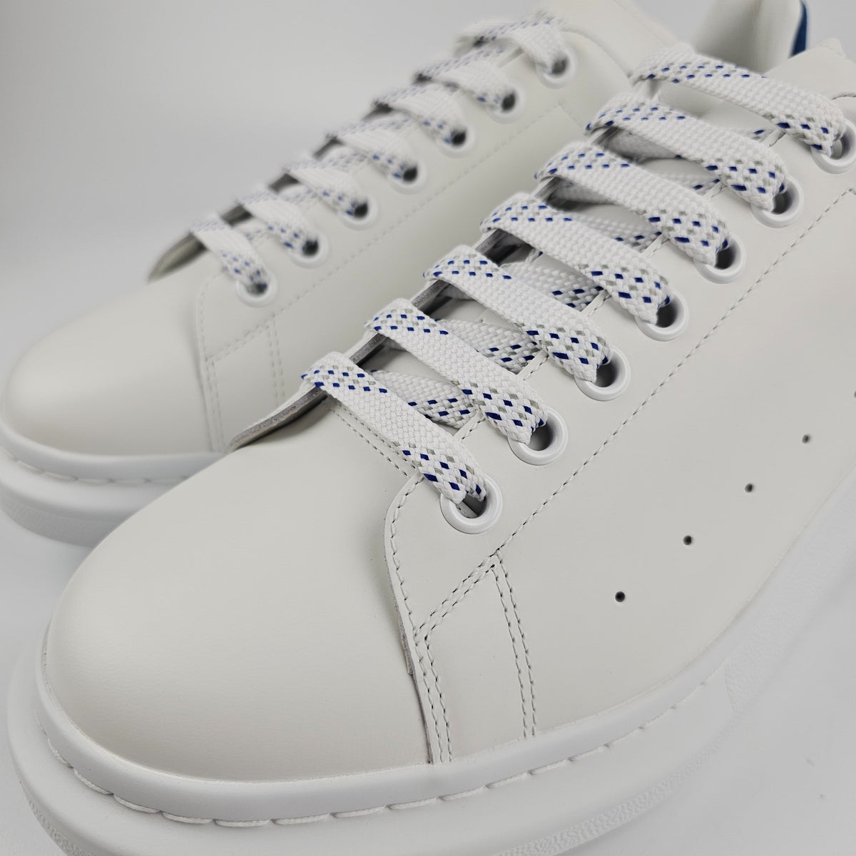 ALEXANDER MCQUEEN Men's Oversized White/Navy Sneakers New & Authentic