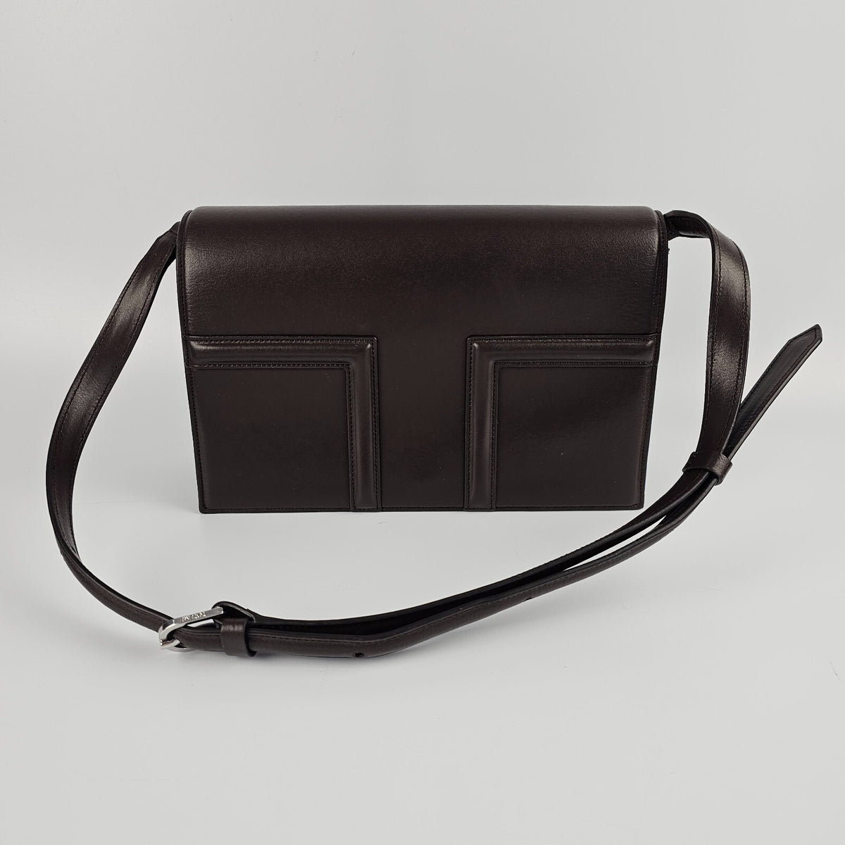 TOTEME T-Flap Coffee Brown Leather Shoulder Bag