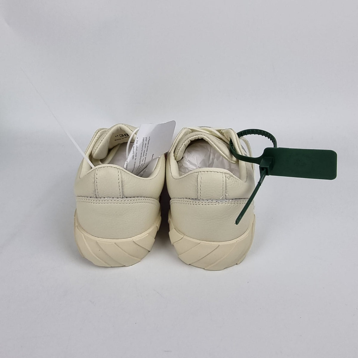 OFF-WHITE Women's Vulcanized Camel Leather Sneakers New Size 38 US 8