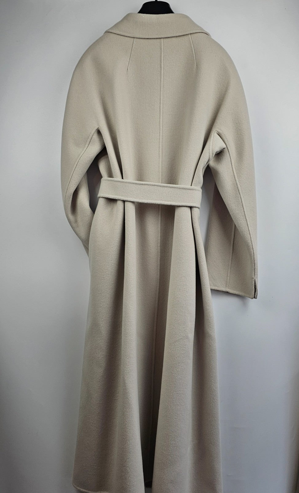 MAX MARA Esturia Belted Marble Gray Wool Long Coat New & Authentic