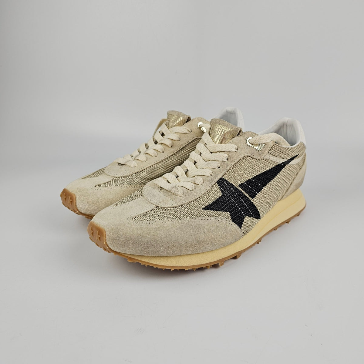 GOLDEN GOOSE Marathon Men's Beige Suede Sneakers New