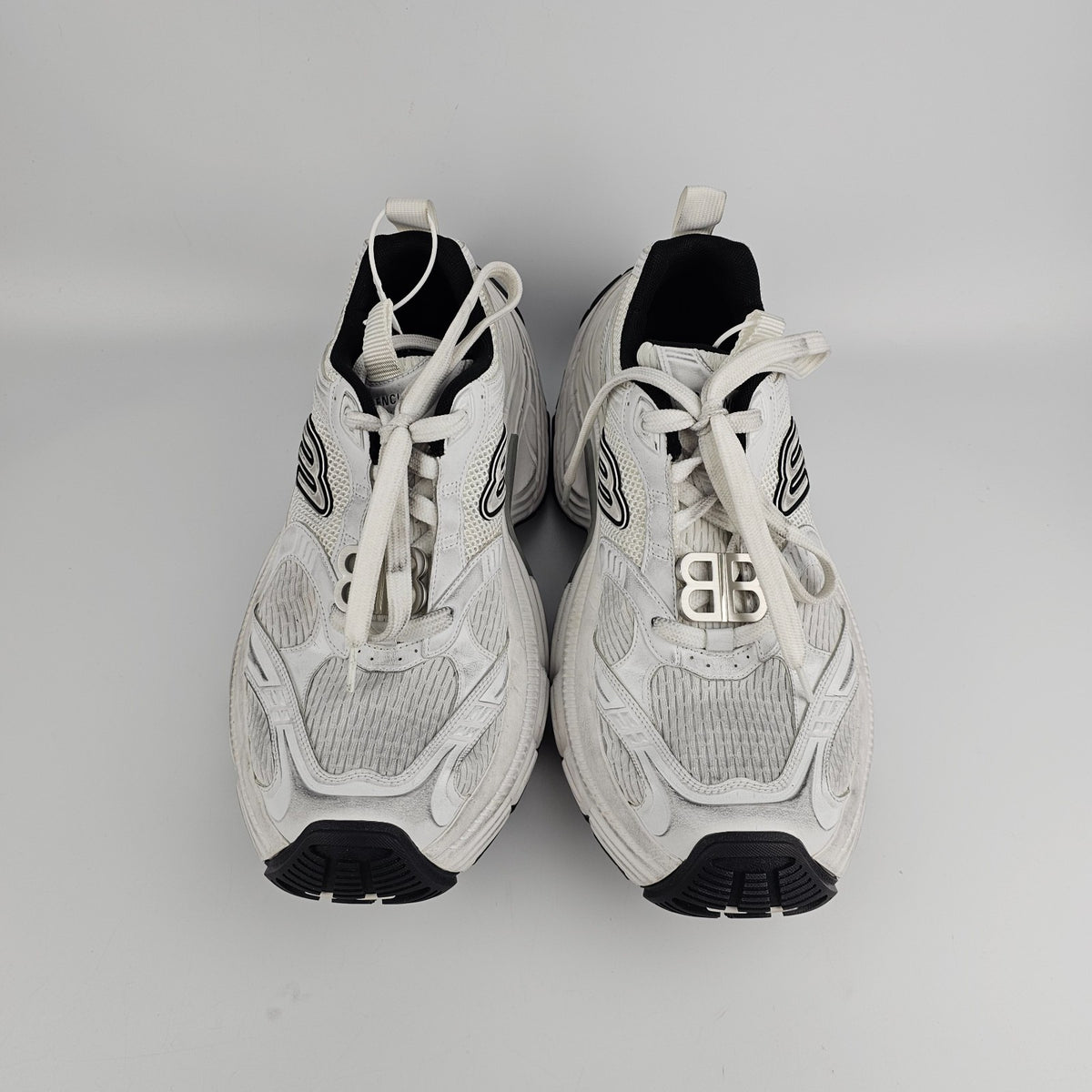 BALENCIAGA 6XL $1350 Men's White/Black Sneakers New & Authentic