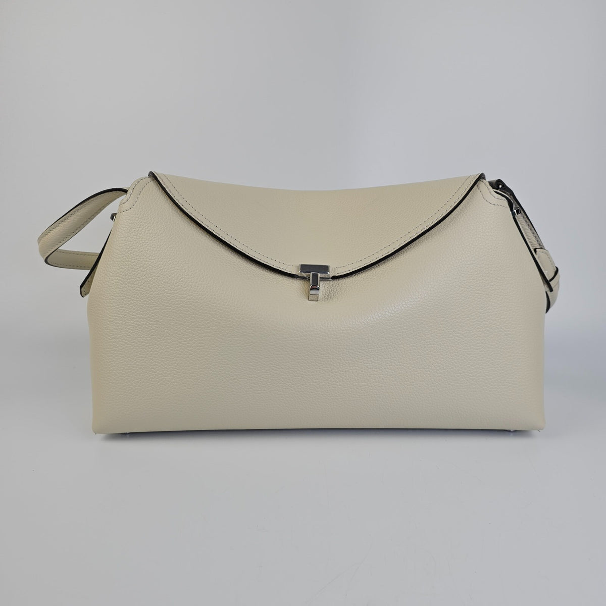 TOTEME T-Lock Milk White Leather Top Handle Bag New