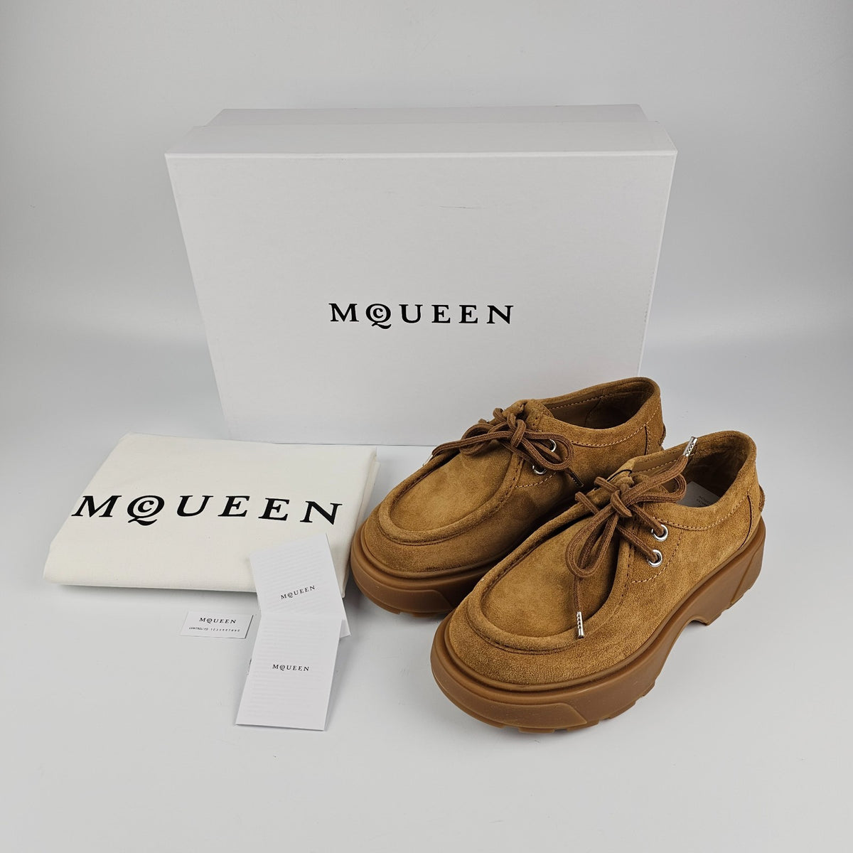 ALEXANDER MCQUEEN $890 Men's Rover Tan Suede Shoes New