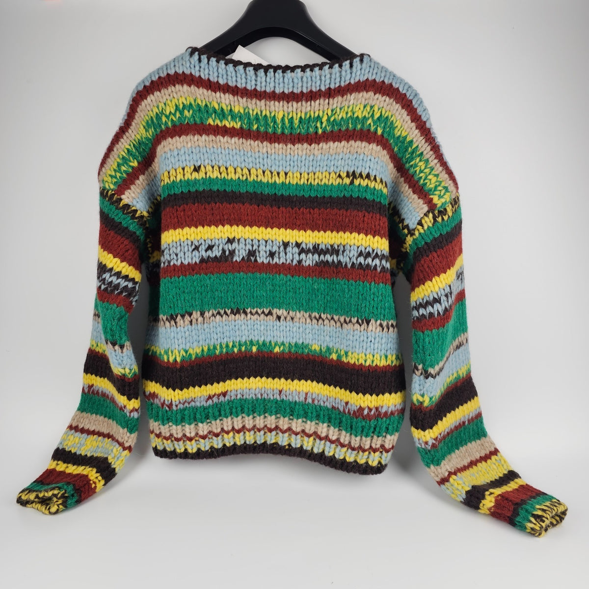 CELINE $2000 Green/Multicolor Wool Sweater New & Authentic