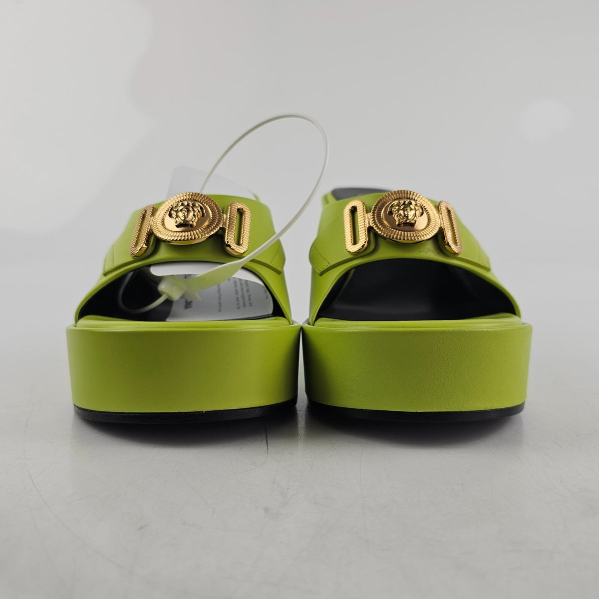 VERSACE Medusa 100mm Green Mules New Size 37.5 US 7.5